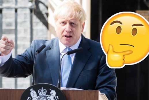 Boris Johnson with thinking face emoji