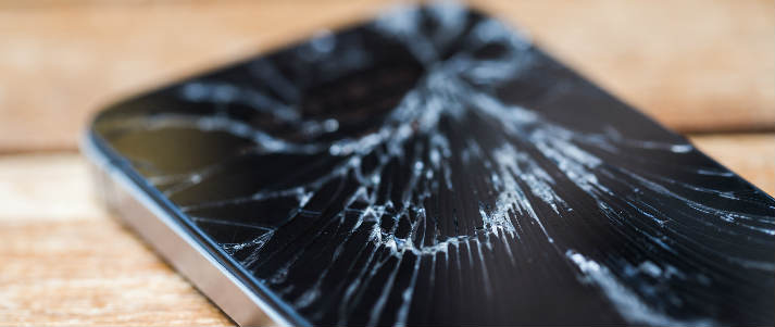 broken mobile phone smashed screen