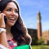 Woman on phone at Birmingham university