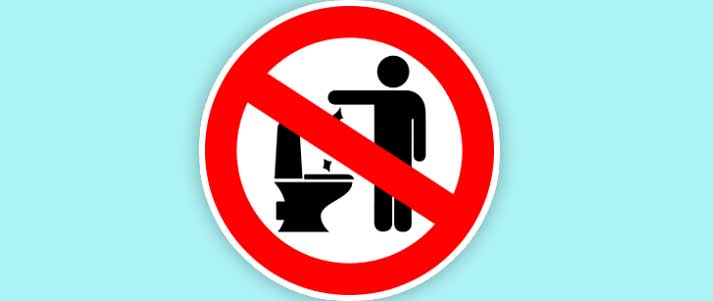 don't litter toilet sign