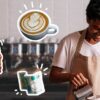 Barista with objects