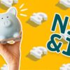 piggy bank and nsandi logo in front of pound signs