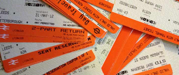 pile of train tickets