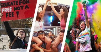 Music festival, colour run and protest
