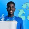 Man with recycling