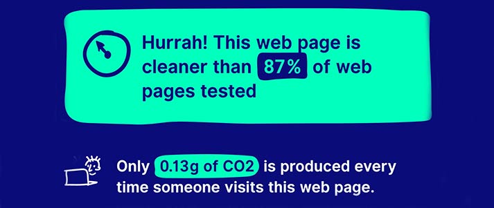 screenshot of co2 emission webpage