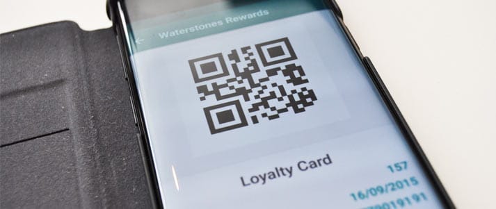 Waterstones rewards app on mobile phone