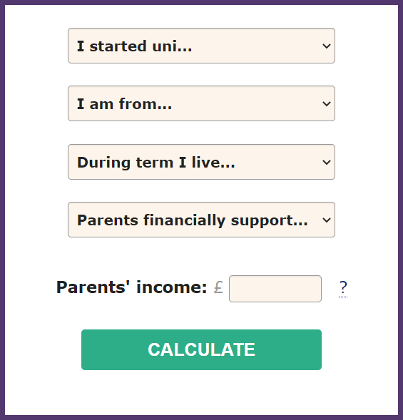 Parental contribution calculator